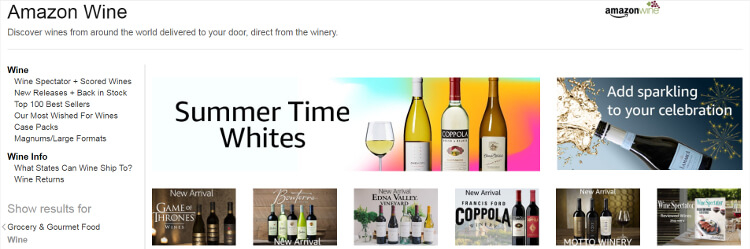 Screenshot Amazon Wine