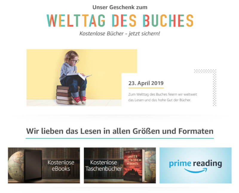 Amazon Aktion zum Welttag des Buches
