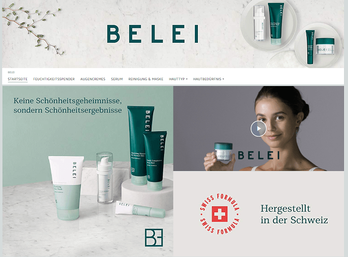 Screenshot Seite für Eigenmarke Belei auf Amazon