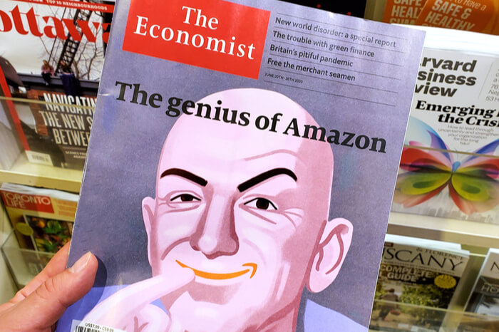 Bild von Jeff Bezos auf einem Magazincover
