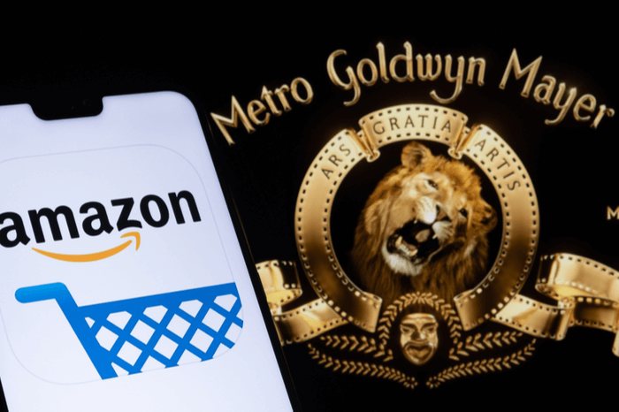 Logos von Amazon und Metro-Goldwyn-Mayer 