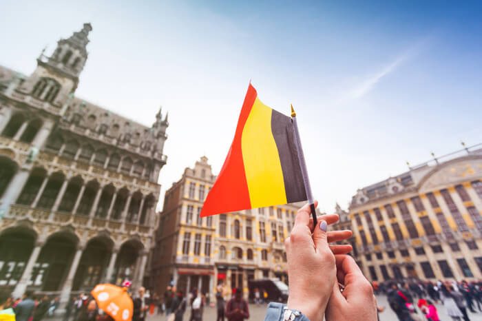 Belgische Flagge in Brüssel