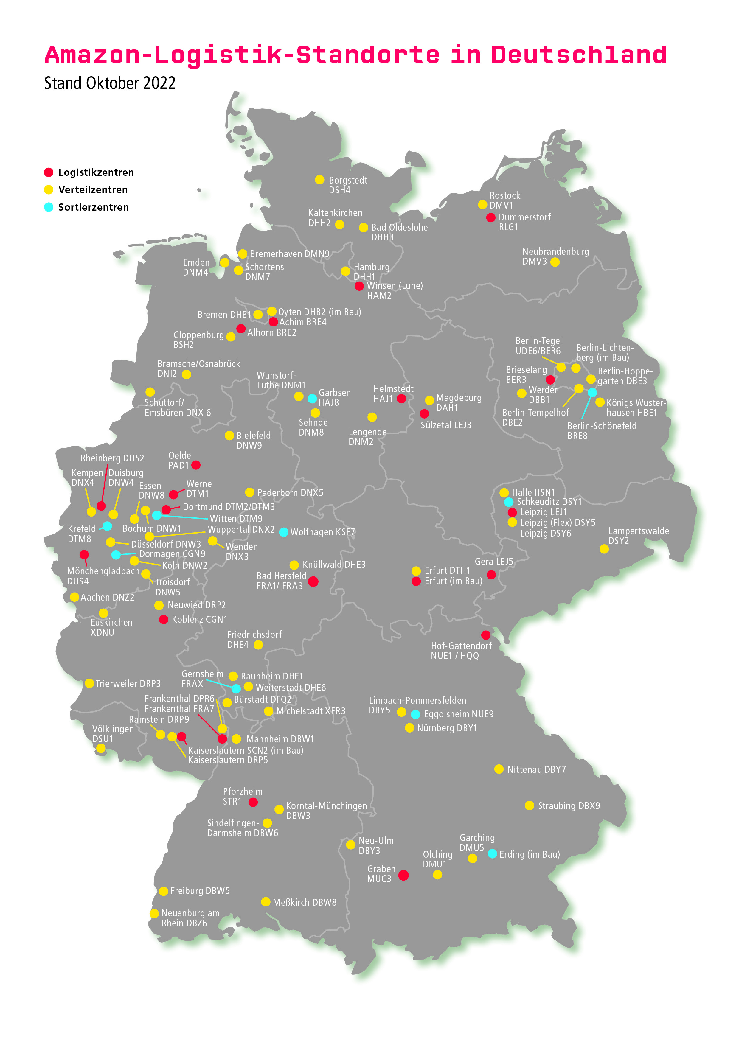 Amazon Standorte Deutschland Oktober 2022