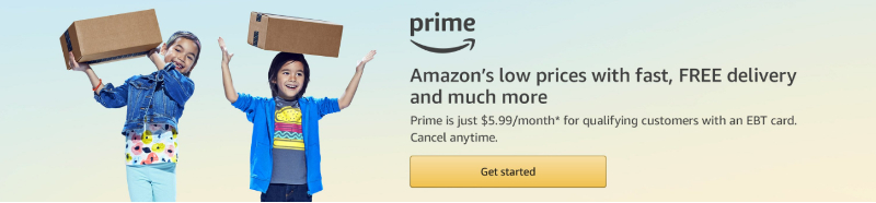 Amazon-Banner: Prime-Rabatt für ärmere Menschen