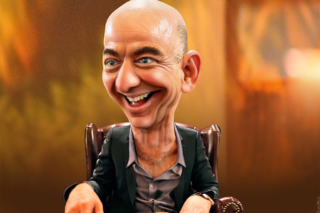 Amazon-Gründer: Jeff Bezos Karikatur 