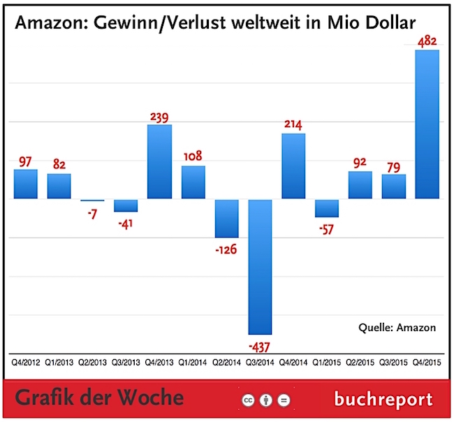 Amazon: Gewinne und Verluste in Millionen Dollar