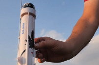 Modell der Rakete von Jeff Bezos