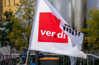 Verdi ruft zu Streiks: Flagge der Gewerkschaft