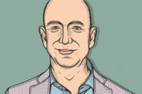 Jeff Bezos im Comic-Stil