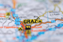 Graz auf einer Landkarte